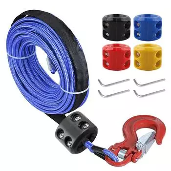 Winch Cable Hook Stopper Shock Absorbent Rubber Cord Plug Car Protector Prevent Pulling Bounce and Abrasion Protects Towing Hook красный