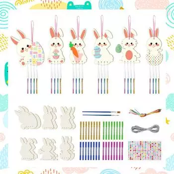 Wind Chime Craft Kit DIY Wind Chime Children s Painting Craft Ornaments Garden Home Decor. One Size