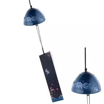 Wind Chime Southern Cast Iron VIPITH Blue Fuji Feng Shui Mt.