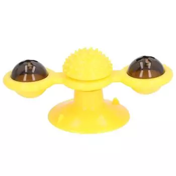 Windmill Cat Toys with Catnip and LED Light Ball Interactive Windmill Cat Catnip Toy with Suction жёлтый