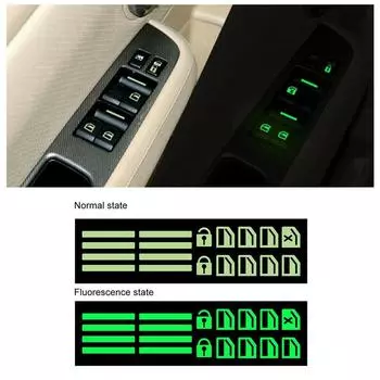 Window Button Sticker Luminous Car Console Waterproof Adhesive Replacement