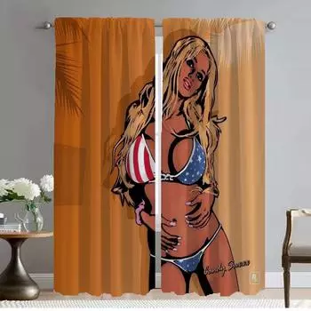 Window Curtain for Room 2 Panel Gta Vice City Partition Halloween Decoration Home Interior Curtains Tulle for Bedroom Shades W50xH70cmx2pcs-CL