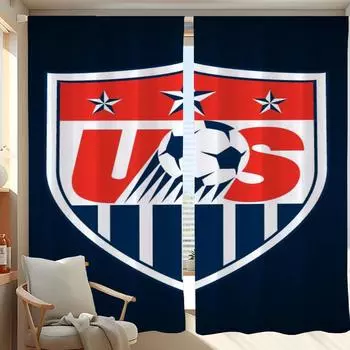 Window Kitchen Curtains for Living Room 2 Pieces Blackout Curtains Door Curtain USA N-national Team Bedroom Decoration Partition W50xH70cmx2pcs-CL