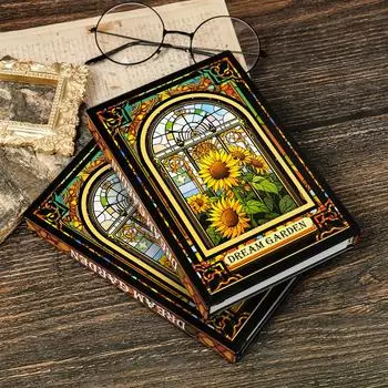 Window Sunflower Series High Value Retro Style Notebook Diary