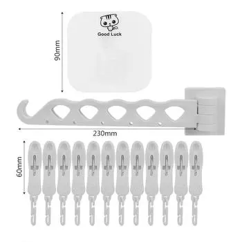 Windproof Portable Multi-function Folding Plastic Hanger Clothes Drying Rack Storage Racks Clothes Hanger Travel Hanging Tool серый