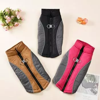 Windproof Warm Dog Jacket For Small Medium Dogs Waterproof With D-ring Zipper Puppy Clothes Chihuahua Yorkshire Schnauzer Coat XS чёрный