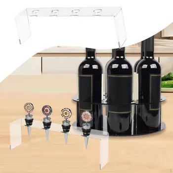 Wine Bottle Stopper Holder Display Stand Transparent Countertop Organizer for Retail