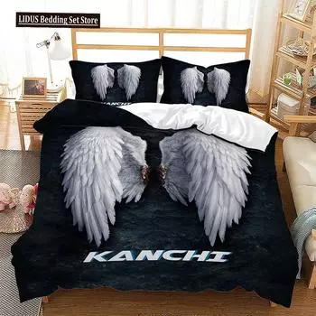 Wings Theme Duvet Cover Set Broken Angel Wings Butterfly 3D Print Comforter Cover King Queen Size For Kid Polyester Bedding Set US King 264x228cm