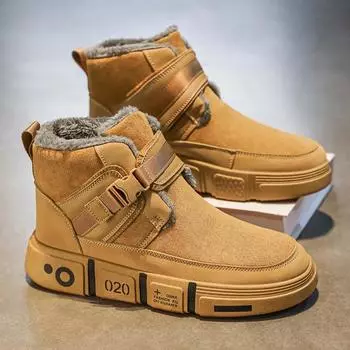 Winter Boots for Men Add Velvet Loafers Warm Men s Sneakers Sports and Leisure Shoes for Men Casual Sneaker Wear-resistant New 32 чёрный