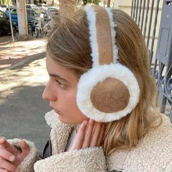 Зимние наушники Camel Plush, модные плюшевые наушники с подкладкой, теплые и мягкие замшевые наушники, защита от холода на открытом воздухе, наушники Maillard