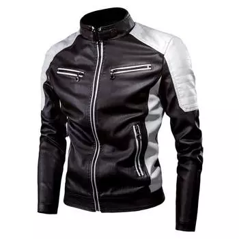Winter Casual Motorcycle Shearling Jacket Men s Fashion Motorcycle Retro Warm Leather Jacket S