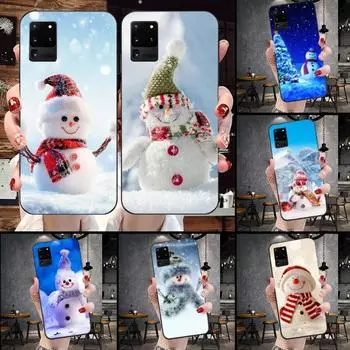Winter Christmas Snow Tree Pattern Phone Case For Samsung Galaxy S6 S7 S8 S9 S10 S21 S22 Plus Ultra Soft Black Phone Cover Galaxy S30
