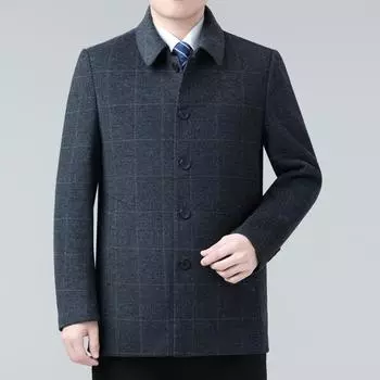Winter Double-sided Cashmere Coat Men s Mid-Length Wool Thick Coat Versatile Down Liner Dad Outerwear 170