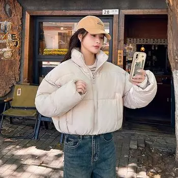 Winter down clothes small short new thickened warm bread clothes jackets jacket clothes XS чёрный