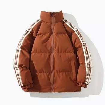 Winter Down Cotton-padded Clothes Men s Loose and Thickened Couple Bread Casual Cotton-padded Jacket Stand-up Collar Cotton-padded Clothes S