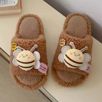 Winter footwear flat bottom new women s thick indoor home non-slip multi-functional house shoes warm plush cotton slippers 36-37 белый
