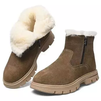 Winter High-Top Snow Boots: Super Thick Wool & Velvet, Warm, Outdoor Cold-Proof Footwear Size 43 шифер серый
