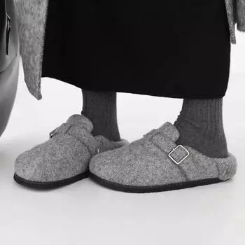 Winter House Plush Slippers for Women Winter Non-Slip Flat Heels Cotton Slides Woman Fashion Flock Warm Cotton Shoes Slippers 35 кофейный