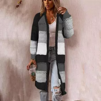 Winter Kintted Long Cardigans for Women Cable Knit Women Boho Open Front Zip Up Cardigan Sweater Coats Oversized Jactets XXXL
