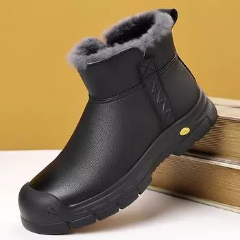 Winter Men Boots Slip-on Men Biker Boot Trendy All-match Climbing Man Shoes Hard-wearing Mans Shoe Anti-slip New Popular Model 39 чёрный