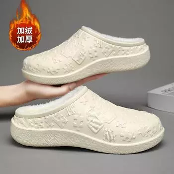 Winter Men Fur Slippers Indoor House Couples Men Fluffy Slides Warm Plush Slipper Bedroom Ladies Cotton Shoes 36-37