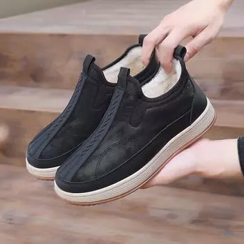 Winter Men Snow Faux Suede Boots 2025 New Comfortable Thicken Warm Shoes Outdoor Waterproof Antislip Platform Ankle Boots 38 серый