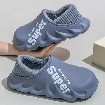 Winter Men Women Warm Slippers Cotton Slippers Outdoor Indoor Warm Shoes Men s Couple Home Bedroom Plush Slippers Big Size 46 47 36-37