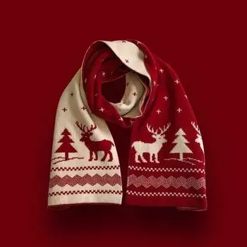 Winter Mid-length Cozy Warm Knitted Scarf Fresh Cute Nature Scarf 160*22