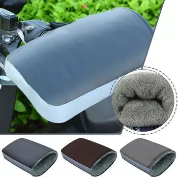 Winter Motorcycle Fleece Warm Hand Handle Cover Cold And Tools Windproof Electric Heat Handle Thickened Insulation Bicycle U6H7 армия зеленый