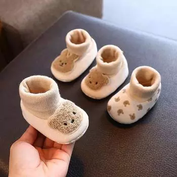Winter New Cute Cartoon Baby Shoes Boy Girl Boots Cotton Soft-Sole Non-Slip Warm Toddler First Walkers Infant Shoes 0-6M (11cm)