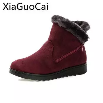 Winter New Old Beijing Women Ankle Boots Warm Mom Snow Boots Large Size Cotton Boots Middle-aged Cotton Shoes 5 чёрный