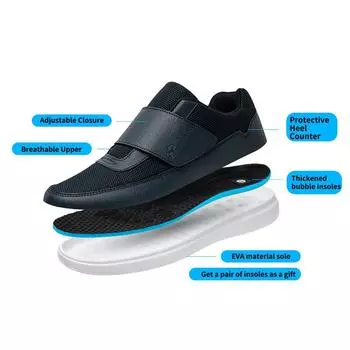 Winter new old man shoes Velcro big opening square dance mom shoes dad shoes 39 чёрный