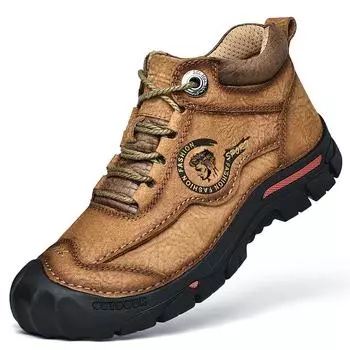 Winter Outdoor Warm Plush Men s Strap Up Hiking Boots Soft Sole Comfortable Mountaineering Boot Luxury Brand Non-slip Snow Boots 38