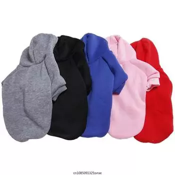 Winter Pet Dog Clothes Hoodies Puppy Coat Jackets Sweatshirt Puppy Jacket Cotton Pet Outfits for Chihuahua Doggie Pet Supplies S чёрный
