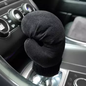 Зимний плюшевый автомобильный ошейник для переключения передач, утолщенный милый чехол для перчаток, Gear Auto Gear светло-серый