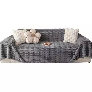 Winter Rabbit Plush Sofa Towel Full Cover Thickened Simple Light Luxury Anti-slip Cushion New Style 180*130cm