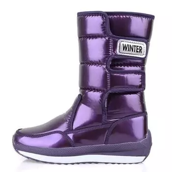 Winter Shoes Women Snow Boots Waterproof Non-slip Mid-Calf Platform Boots High Quality Thicken Plush Warm Winter Booties Woman 36 серый