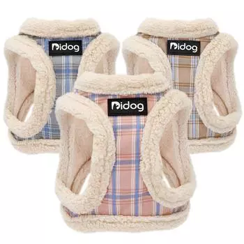 Winter Small Dog Harness Vest and Leash Set Cotton Comfortable Soft Puppy Dog Harness and Leads Cat Pet Harness for Small Dogs XXS синий