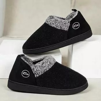 Winter Thicken Plush Ankle Boots Women Comfort Soft Sole Couple Cotton Shoes Woman Slip-On Non-Slip Casual Warm Short Boots 36-37 серый