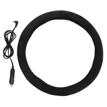 Winter Universal Heated Car Steering Wheel Cover with Heater 12V Auto Steering Wheel Protector Covers Auto Interior Parts чёрный