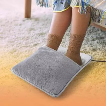 Winter USB Electric Foot Heating Pad Constant Temperature Universal Plush Feet Warmer Heater Blanket for Home Office Warming Mat серый