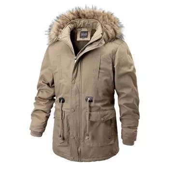 Winter Velvet Thickened Cotton-padded Clothes Men s Loose Coats Middle-aged and Elderly Cotton Clothes Father Clothes M