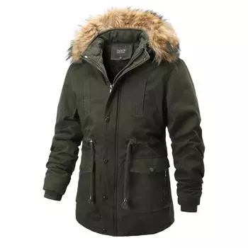 Winter Velvet Thickened Cotton-padded Clothes Men s Loose Coats Warm and Cotton-padded Jackets Middle-aged and Elderly Cotton-padded Clothes M чёрный