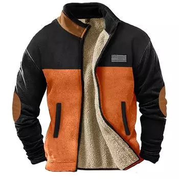 Winter Warm Jackets Men Outdoor Double-sided Men s Fleece Thickened Cardigan Zipper Stand Collar Hoodie Lining Fleece Jacket S зелёный