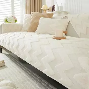Winter Warm Plush Sofa Covers for Living Room Soft Plush Anti-Slip Couch Slipcovers Sofa Mat Solid Color Sofa Towel Home Decor 70x70