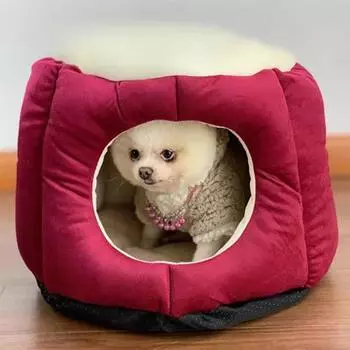 Winter Warm Semi-enclosed Cat Kennel Pet Kennel Four-season Pet Supplies Deep Sleep Mat for Sleeping S40*30