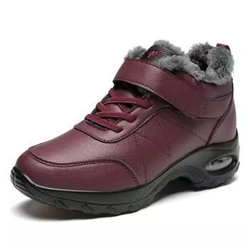 Winter Women Boots Keep Warm Plush Snow Boots Outdoor Thick-Soled Women Ankle Boots Ladies Cotton Sneakers Big Size 36-44 36 чёрный