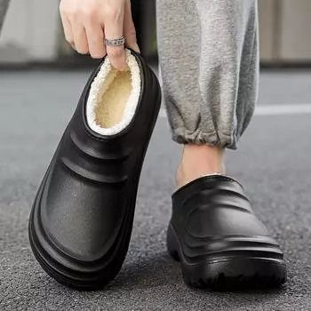 Winter Women’s Rubber Overshoes Non-slip Grease Proofing Kitchen Shoes Couple Men Lightweight Waterproof Plus Size 36-47 EU:36 чёрный