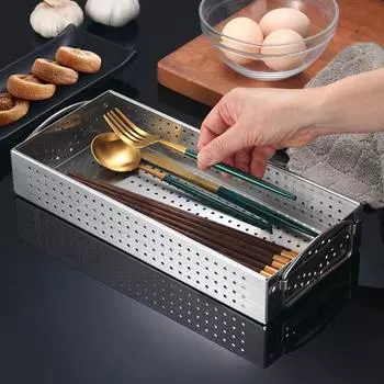 Проволочный ящик для хранения посуды, полый быстрый дренаж, палочки для еды, ложка, вилка, слив S