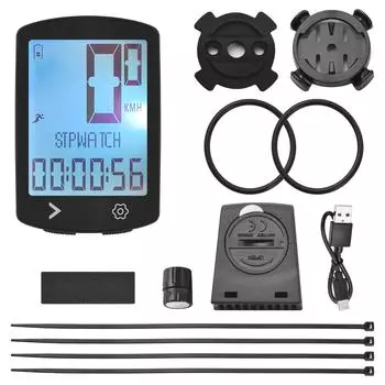 Wireless Computer with Cadence USB Rechargeable Multi-Function High Clear Display IPX6 Odometer and Speedometer